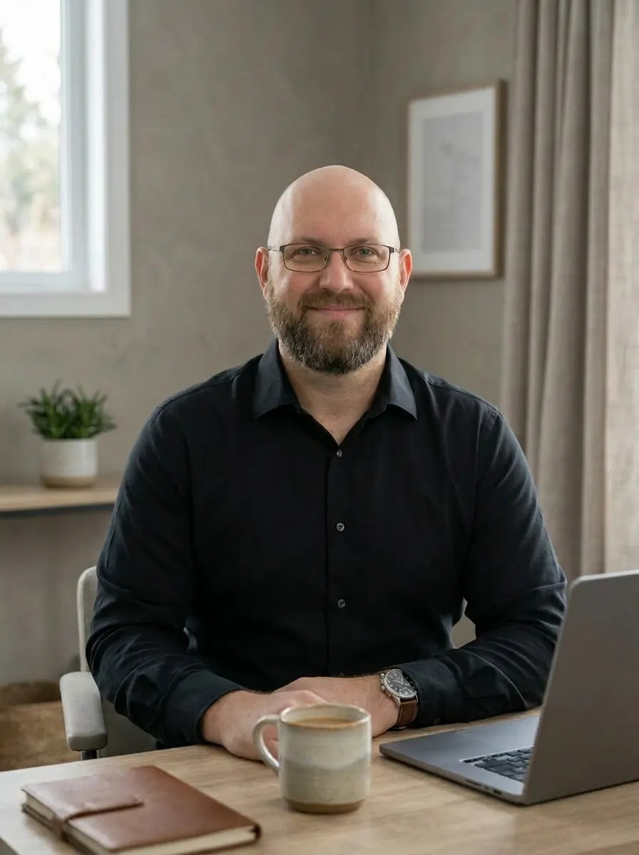 Stuart McHenry at his desk