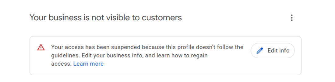 Google Business Profile Suspension